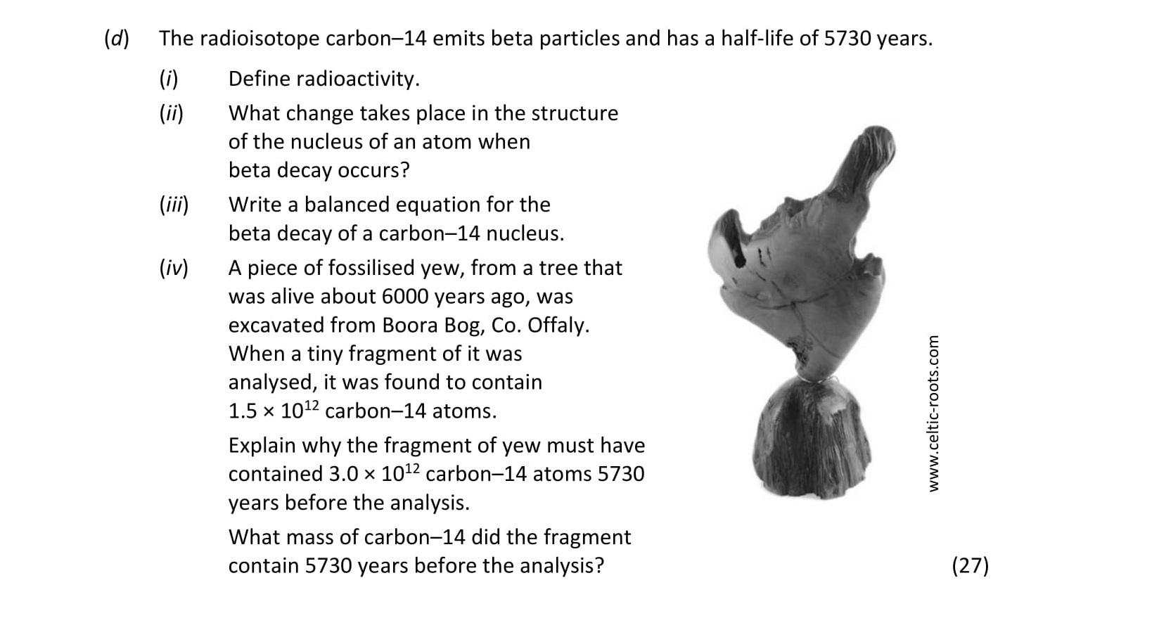 The-radioisotope-carbon-14-emits-beta-particles-and-has-a-half-life-of-5730-years-Leaving Cert Chemistry-Question d-2018.png
