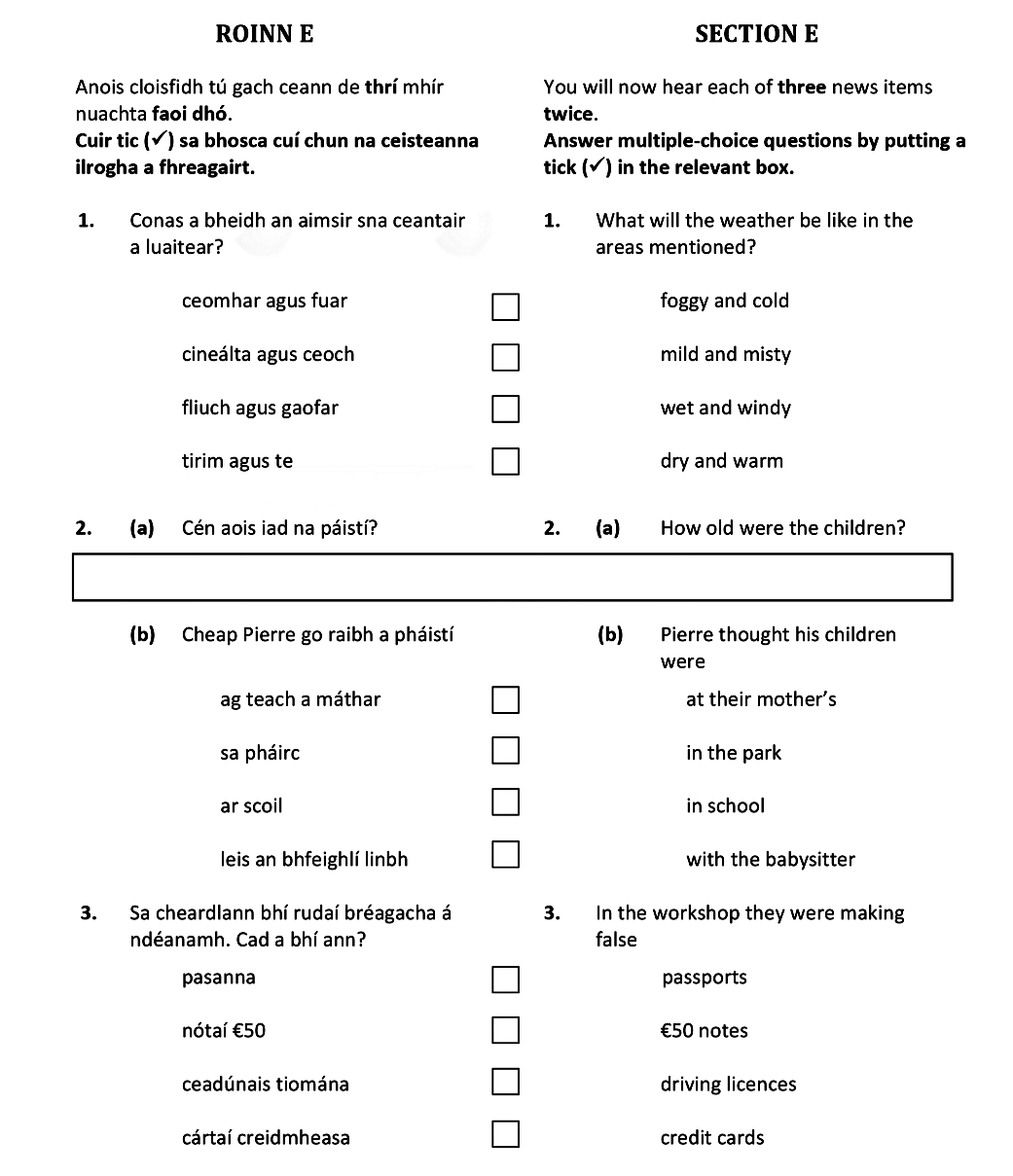Cén-aois-iad-na-páistí?--Cheap-Pierre-go-raibh-a-pháistí--Pierre-thought-his-children-were--In-the-workshop-they-were-making-false-Leaving Cert French-Question 2-2020.png
