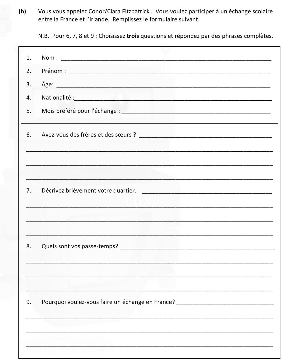Vous-vous-appelez-Conor/Ciara-Fitzpatrick-Leaving Cert French-Question b-2021.png