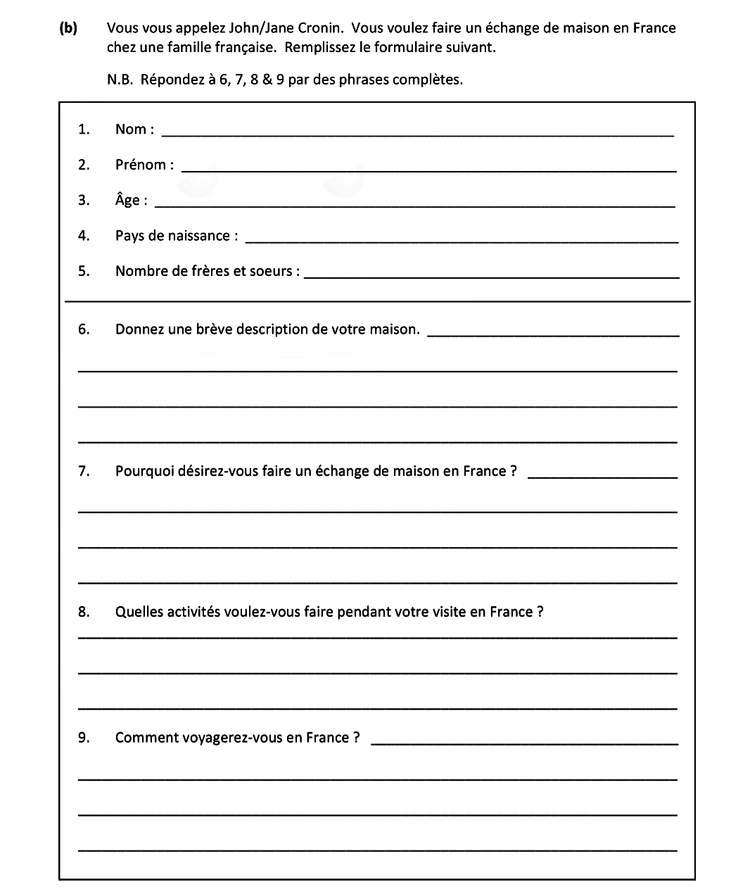 Vous-vous-appelez-John-Cronin-Leaving Cert French-Question b-2019.png