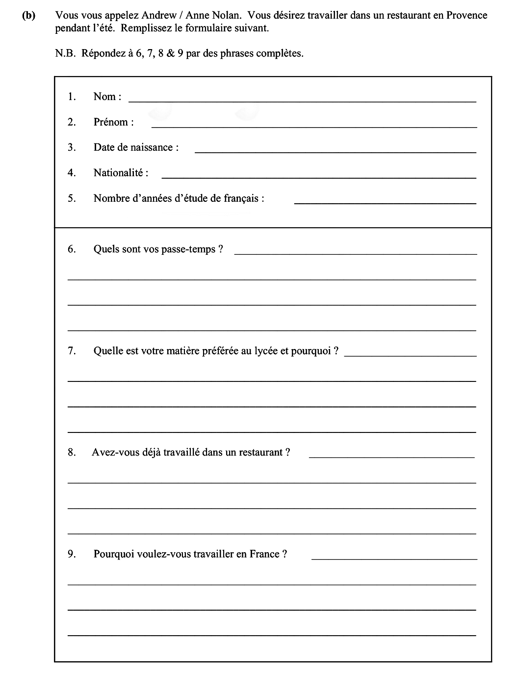 Vous-vous-appelez-Andrew-/-Anne-Nolan-Leaving Cert French-Question b-2014.png