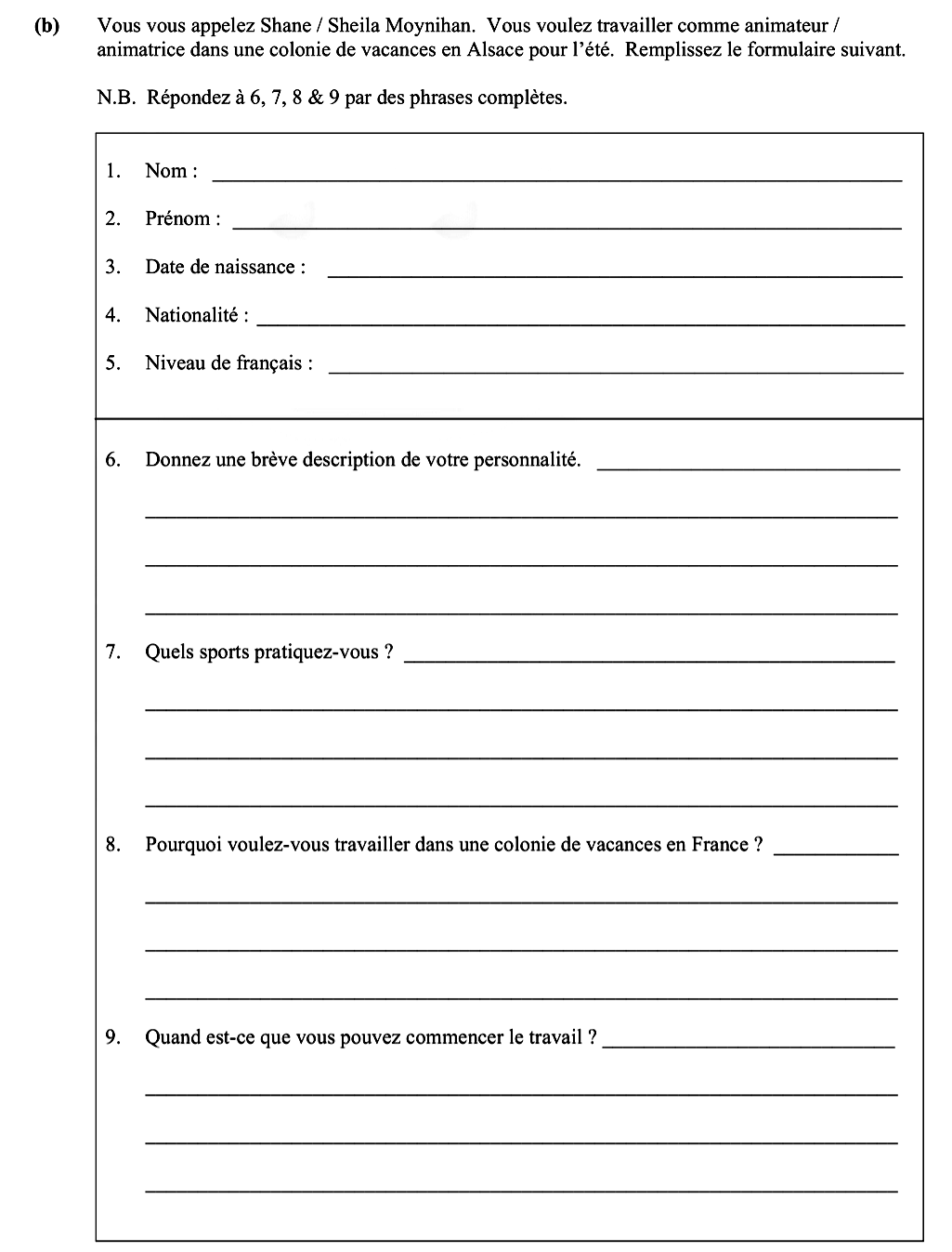 Vous-vous-appelez-Shane-/-Sheila-Moynihan-Leaving Cert French-Question b-2012.png