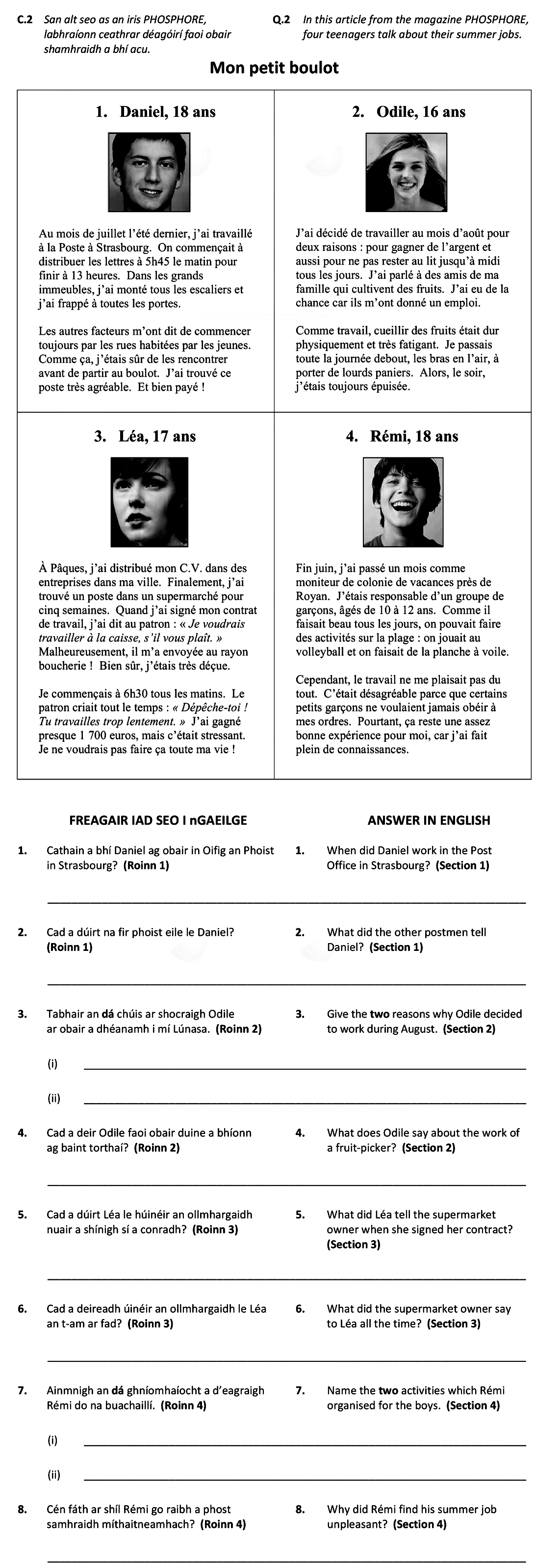 Dans-cet-article-du-magazine-PHOSPHORE,-quatre-adolescents-parlent-de-leur-petit-boulot-d'été-Leaving Cert French-Question C.2-2017.png