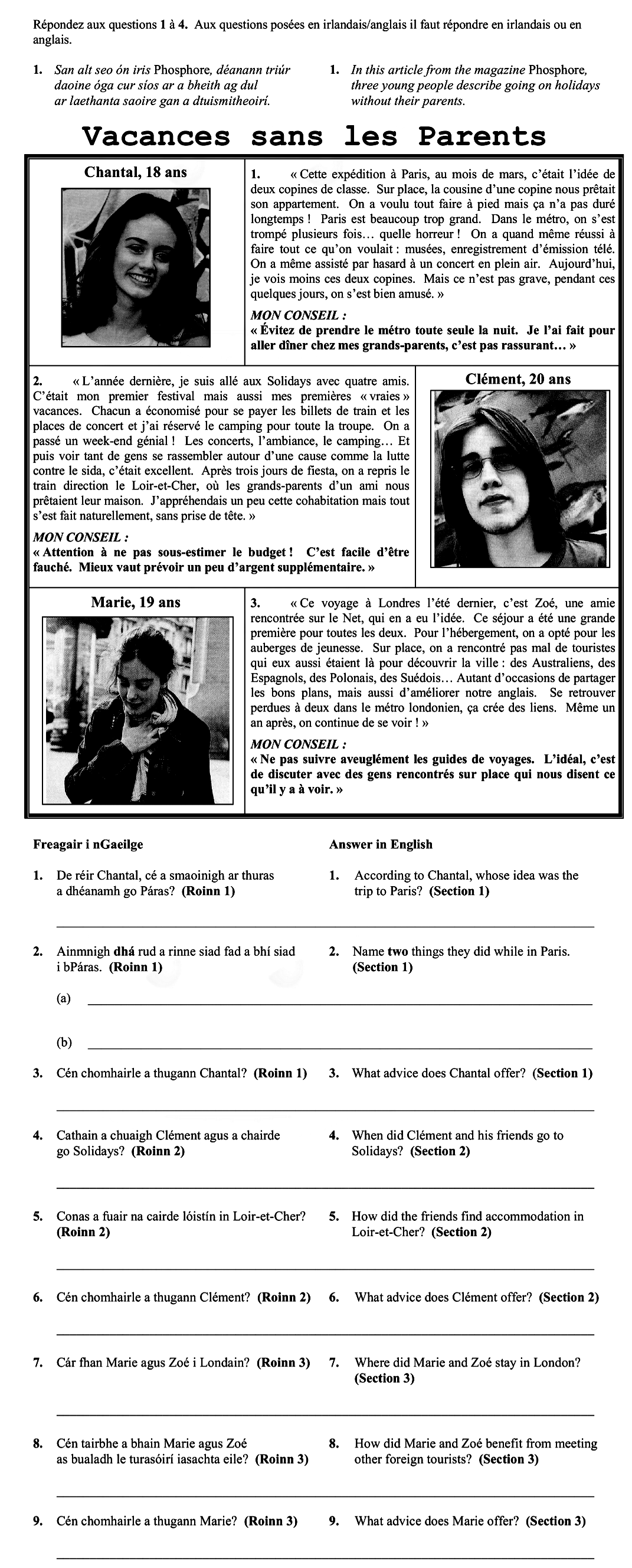 Vacances-sans-les-Parents--Chantal,-18-ans----Cette-expédition-à-Paris,-au-mois-de-mars,-m’a-donné-l’idée-de-deux-copines-de-classe-Leaving Cert French-Question 1-2008.png