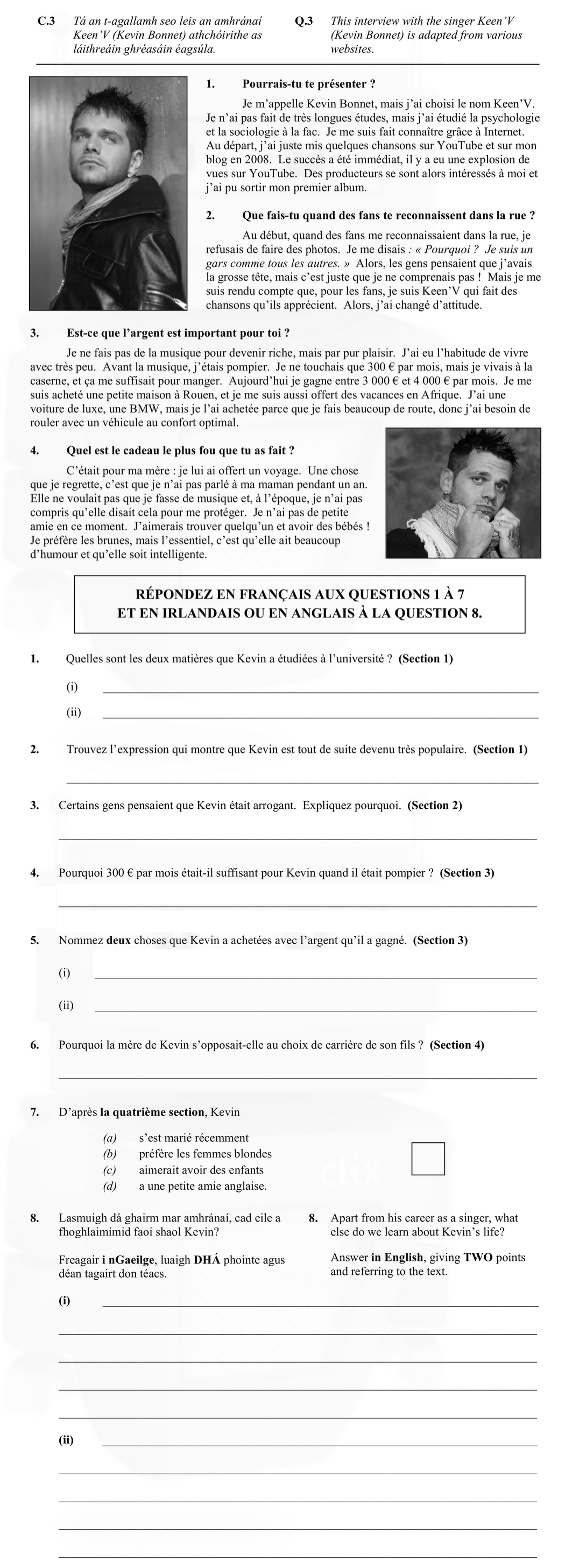 1.-Quelles-sont-les-deux-matières-que-Kevin-a-étudiées-à-l’université-?-(Section-1)----(i)-_____________----(ii)-_____________--2-Leaving Cert French-Question C3-2013.png