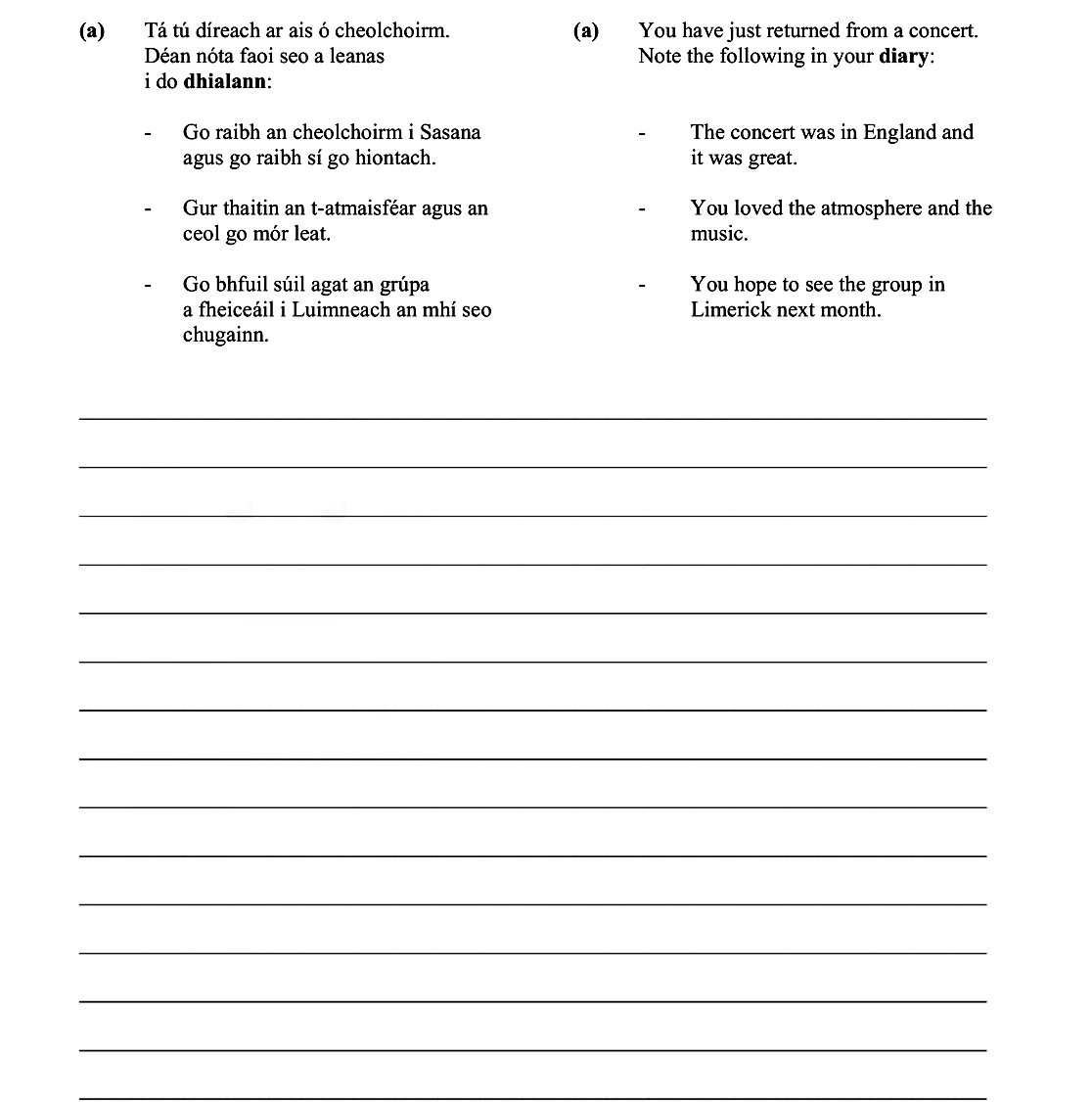 You-have-just-returned-from-a-concert-Leaving Cert French-Question a-2013.png
