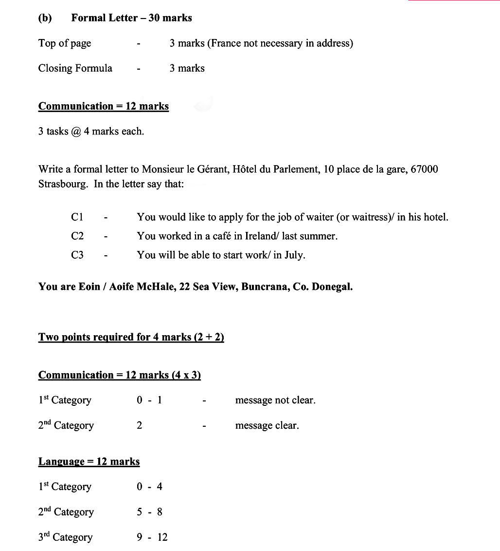 Write-a-formal-letter-to-Monsieur-le-Gérant,-Hôtel-du-Parlement,-10-place-de-la-gare,-67000-Strasbourg-Leaving Cert French-Question b-2016.png