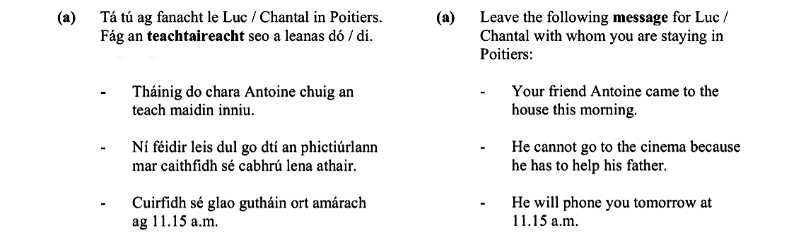 Leave-the-following-message-for-Luc/Chantal-with-whom-you-are-staying-in-Poitiers:----Your-friend-Antoine-came-to-the-house-this-morning-Leaving Cert French-Question a-2009.png