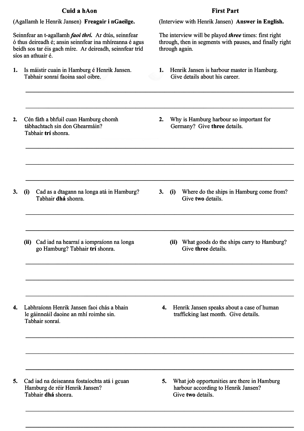 Cuid-a-hAon-(Agallamh-le-Henrik-Jansen)-Freagair-i-nGaeilge-Leaving Cert German-Question 1-2013.png