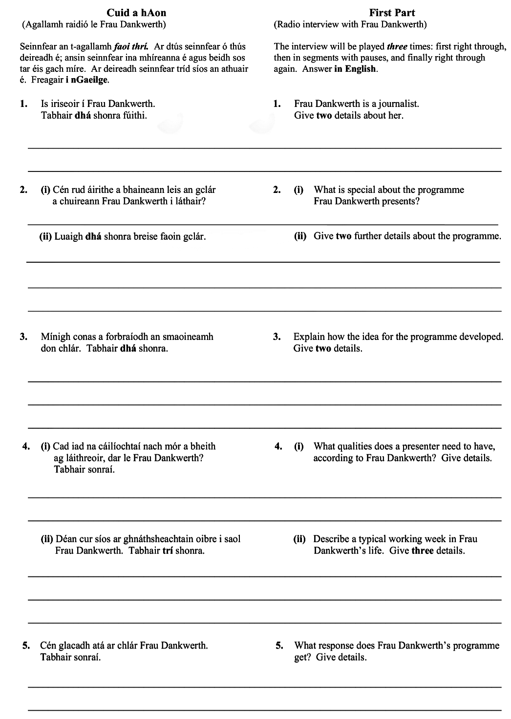 Frau-Dankwerth-is-a-journalist-Leaving Cert German-Question 1-2010.png