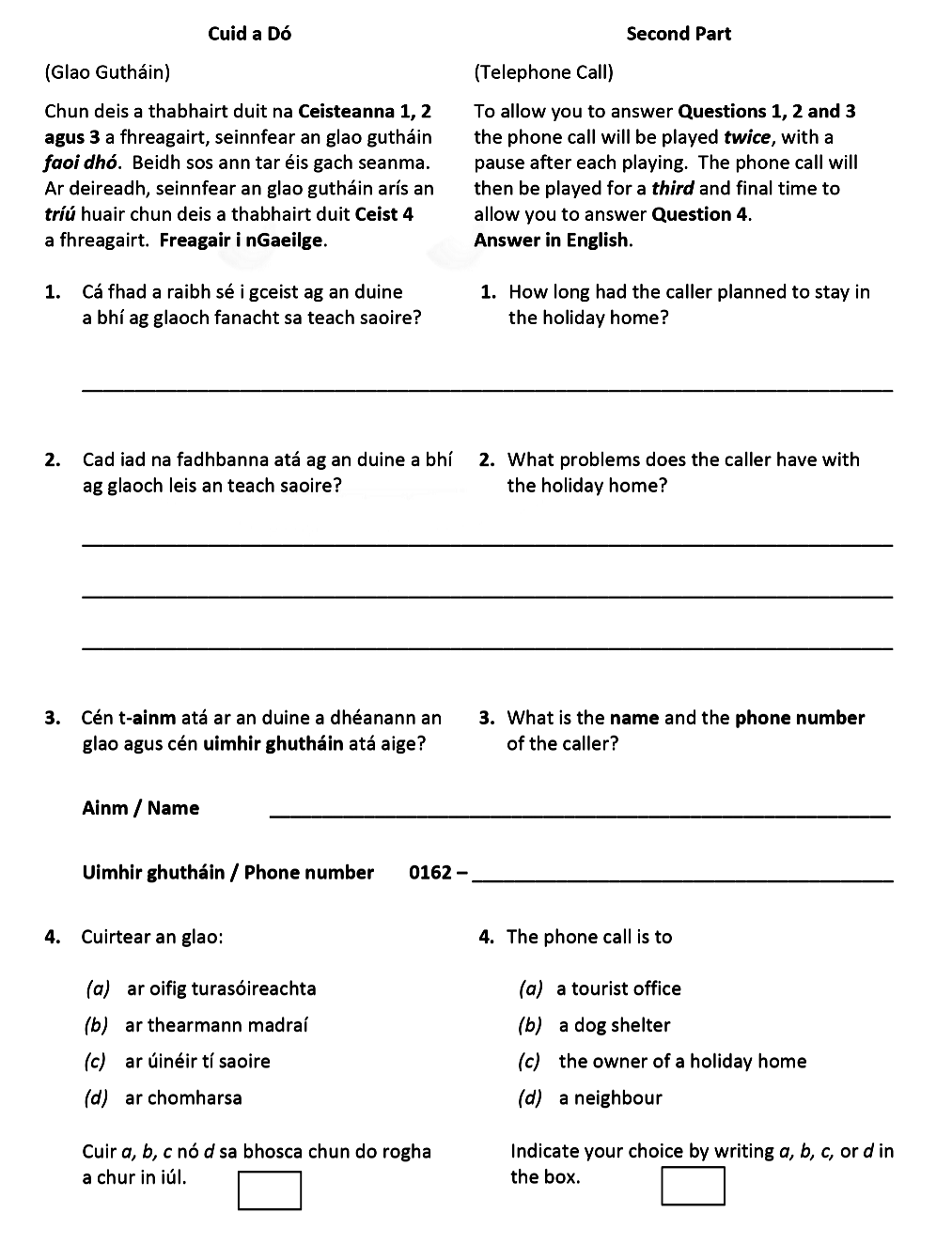 1.-Cén-t-am-a-bhí-an-duine-a-bhí-ag-glaoch-faoin-teach-saoire?----2-Leaving Cert German-Question Cuid a Dó-2020.png