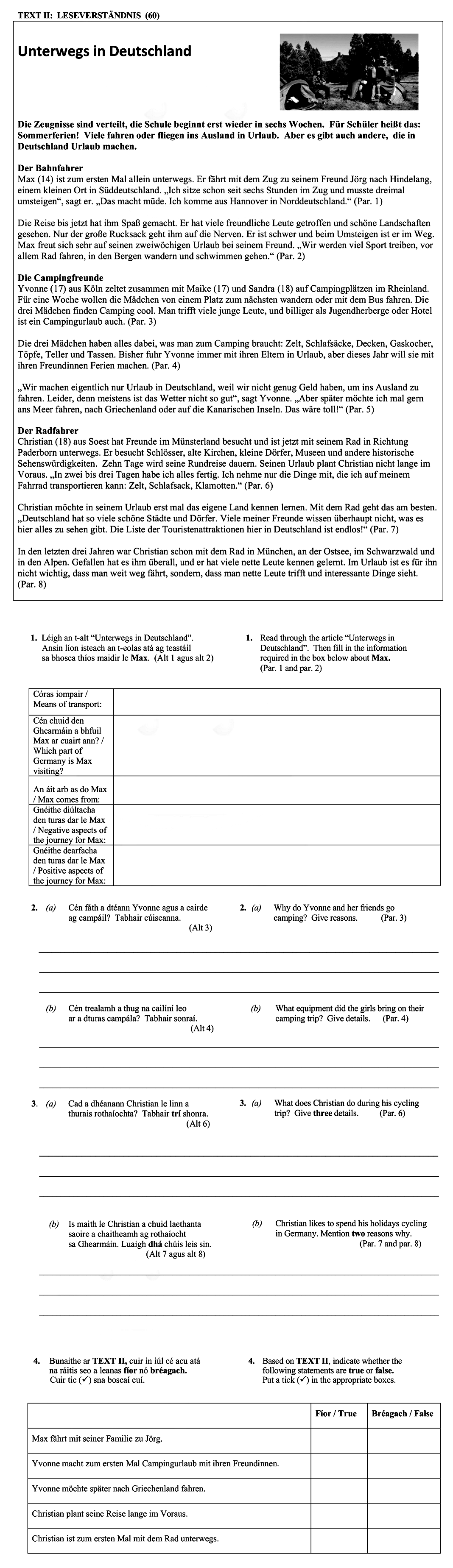 Cén-fáth-a-dhéanann-Yvonne-agus-a-cairde-ag-campáil?-Tabhair-cúiseanna-Leaving Cert German-Question 2-2013.png