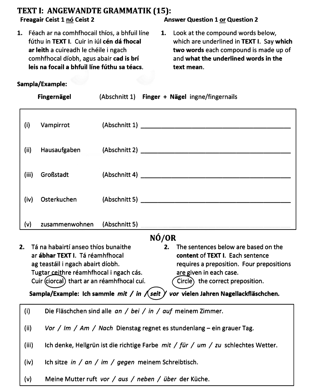 2.-The-sentences-below-are-based-on-the-content-of-TEXT-1-Leaving Cert German-Question Question 2-2021.png