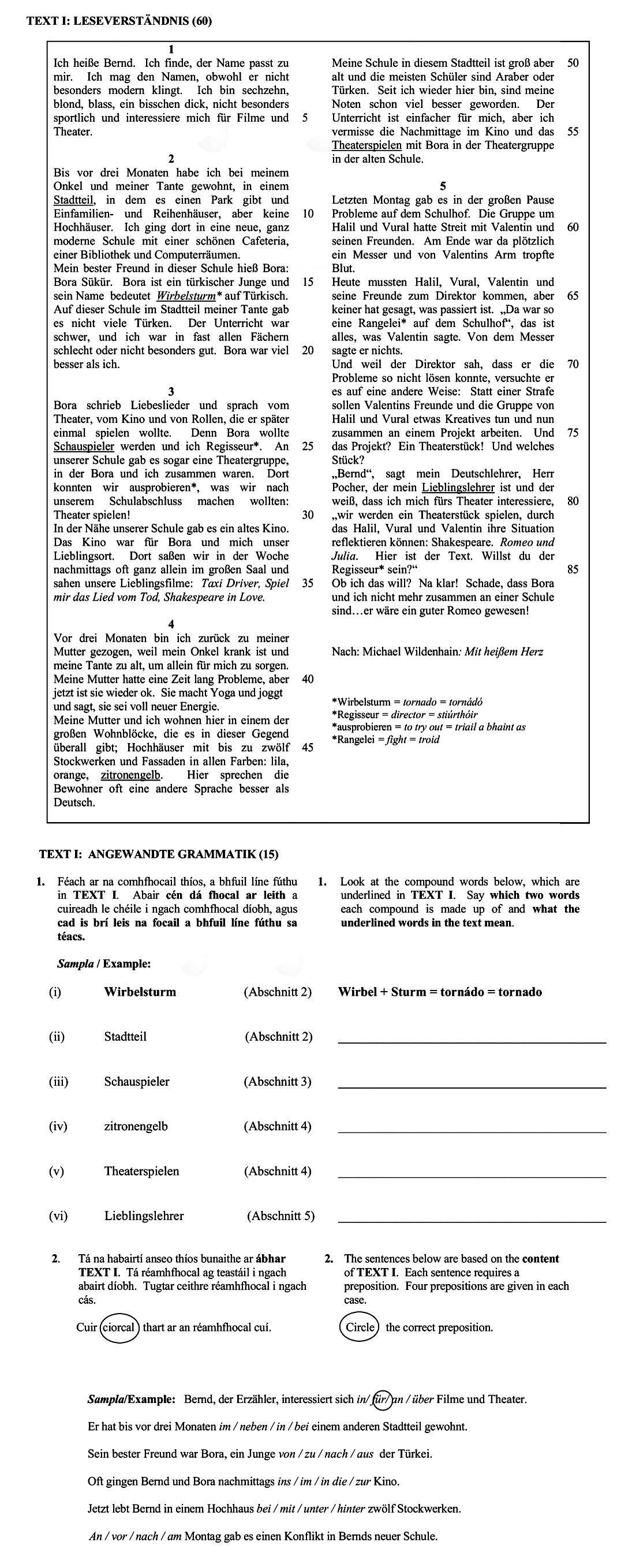 TEXT-I:-LESEVERSTÄNDNIS-(60)--Ich-heiße-Bernd-Leaving Cert German-Question 1-2010.png