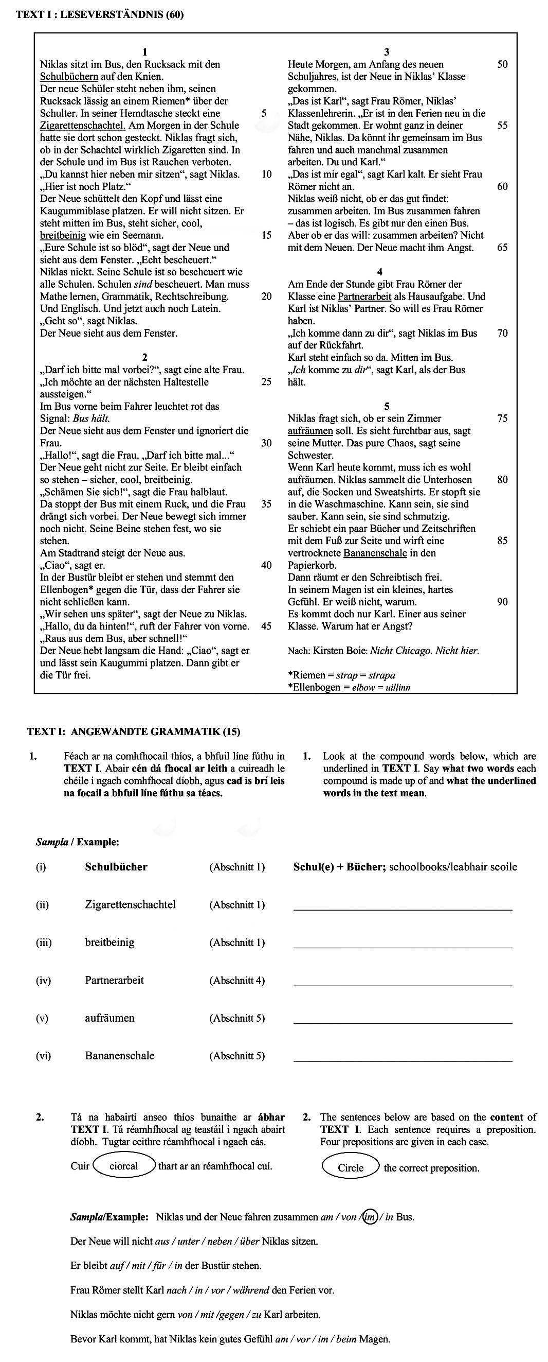 1.-Look-at-the-compound-words-below,-which-are-underlined-in-TEXT-I-Leaving Cert German-Question 1-2006.png