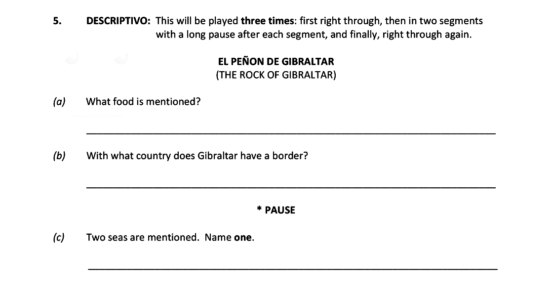 DESCRIPTIVO:-This-will-be-played-three-times:-first-right-through,-then-in-two-segments-with-a-long-pause-after-each-segment,-and-finally,-right-through-again-Leaving Cert Spanish-Question 5-2019.png