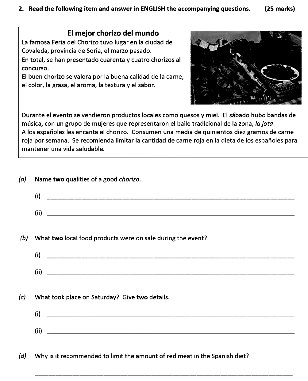 Read-the-following-item-and-answer-in-ENGLISH-the-accompanying-questions-Leaving Cert Spanish-Question 2-2020.png