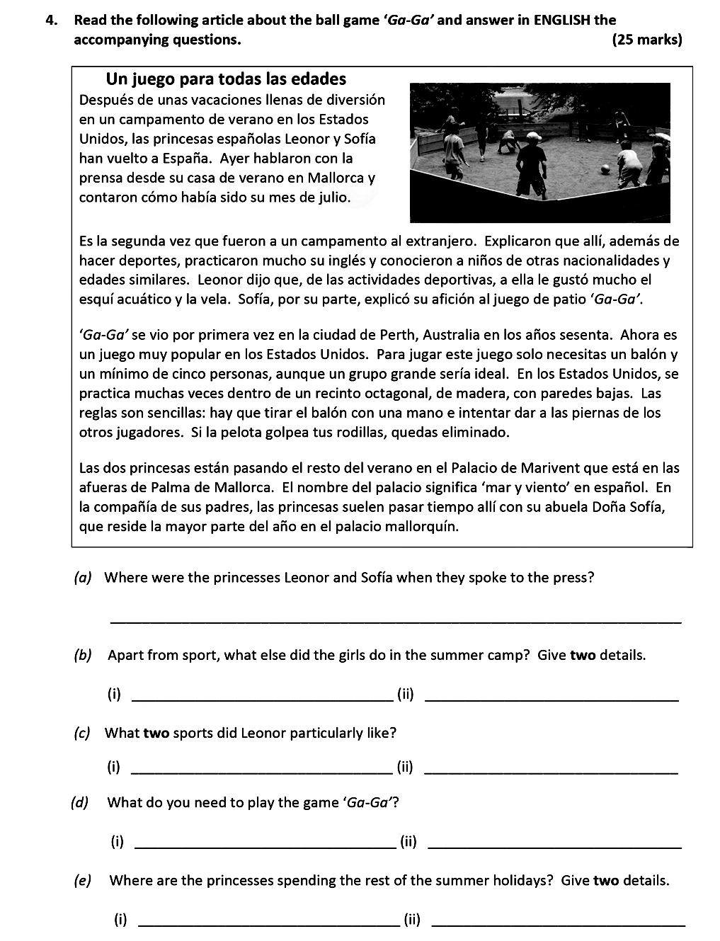 Read-the-following-article-about-the-ball-game-'Ga-Ga'-and-answer-in-ENGLISH-the-accompanying-questions-Leaving Cert Spanish-Question 4-2020.png
