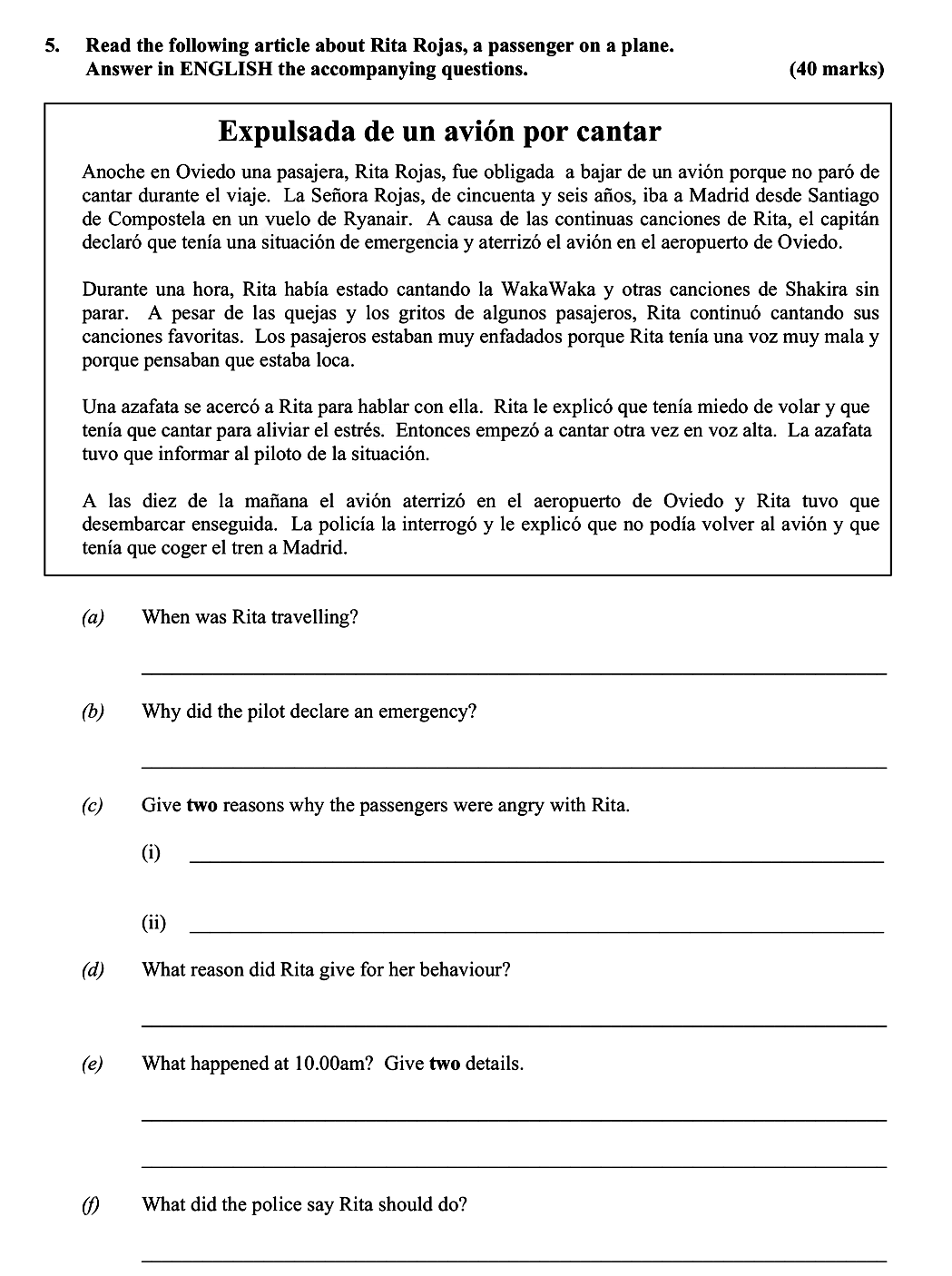 Read-the-following-article-about-Rita-Rojas,-a-passenger-on-a-plane-Leaving Cert Spanish-Question 5-2014.png