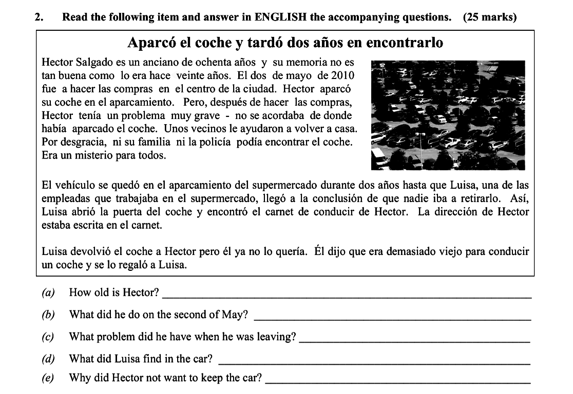 Read-the-following-item-and-answer-in-ENGLISH-the-accompanying-questions-Leaving Cert Spanish-Question 2-2012.png
