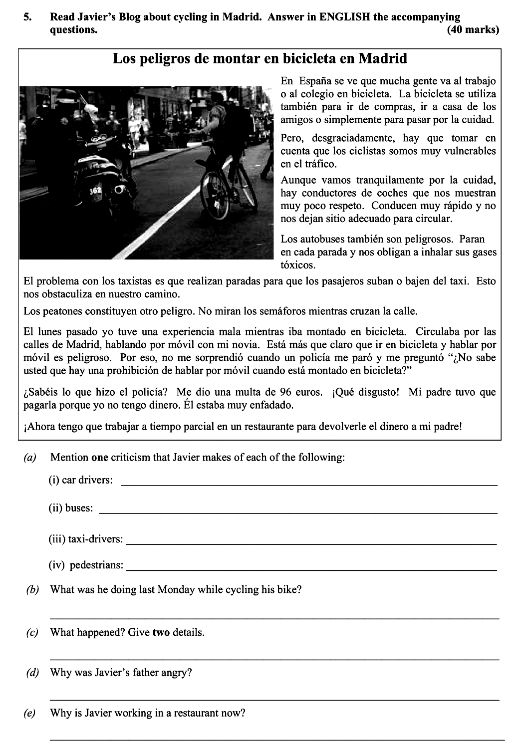 Read-Javier's-Blog-about-cycling-in-Madrid-Leaving Cert Spanish-Question 5-2010.png