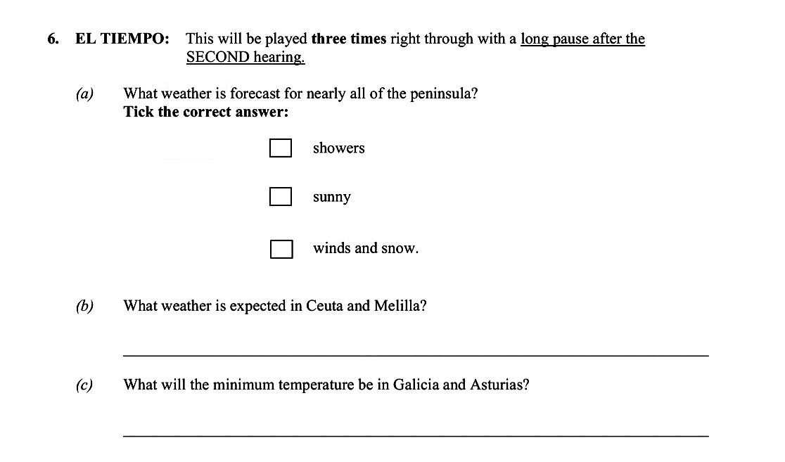 EL-TIEMPO:-This-will-be-played-three-times-right-through-with-a-long-pause-after-the-SECOND-hearing-Leaving Cert Spanish-Question 6-2016.png