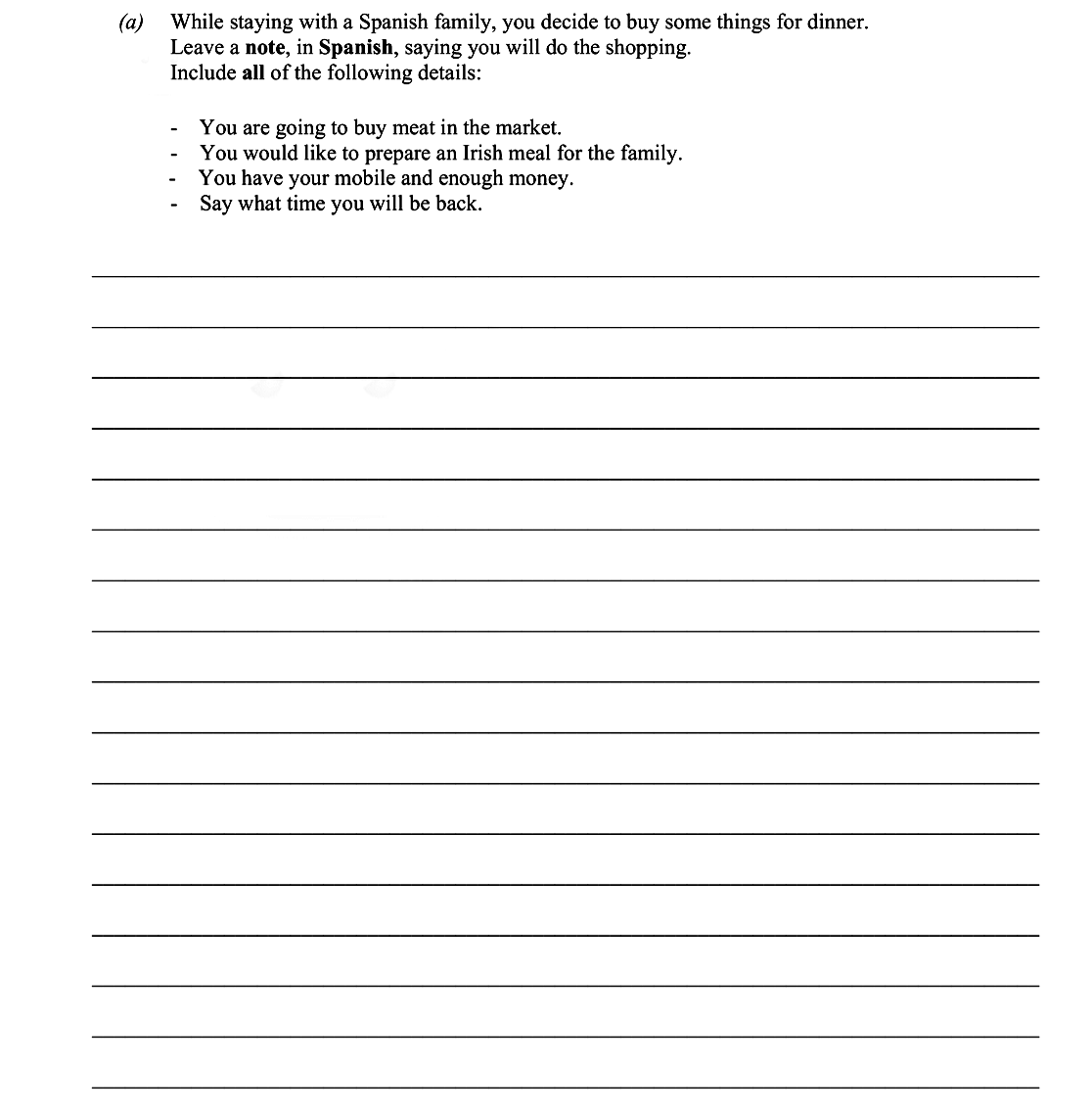 While-staying-with-a-Spanish-family,-you-decide-to-buy-some-things-for-dinner-Leaving Cert Spanish-Question a-2011.png