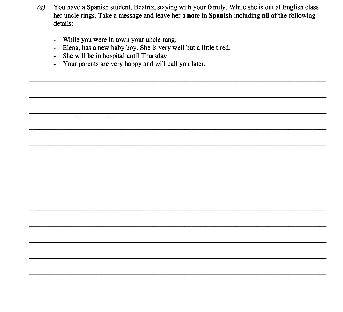 You-have-a-Spanish-student,-Beatriz,-staying-with-your-family-Leaving Cert Spanish-Question 1(a)-2009.png