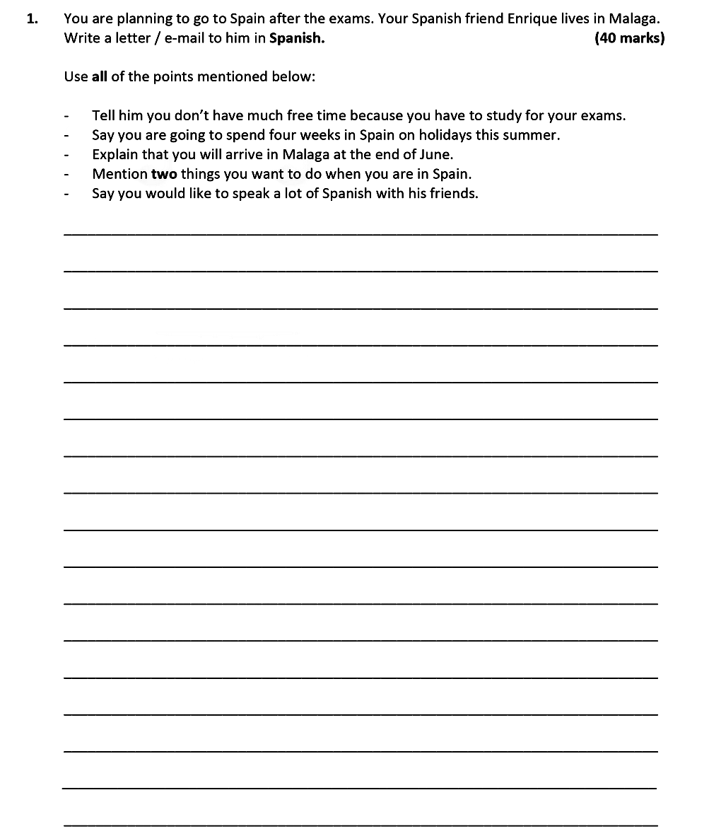 You-are-planning-to-go-to-Spain-after-the-exams-Leaving Cert Spanish-Question 1-2020.png