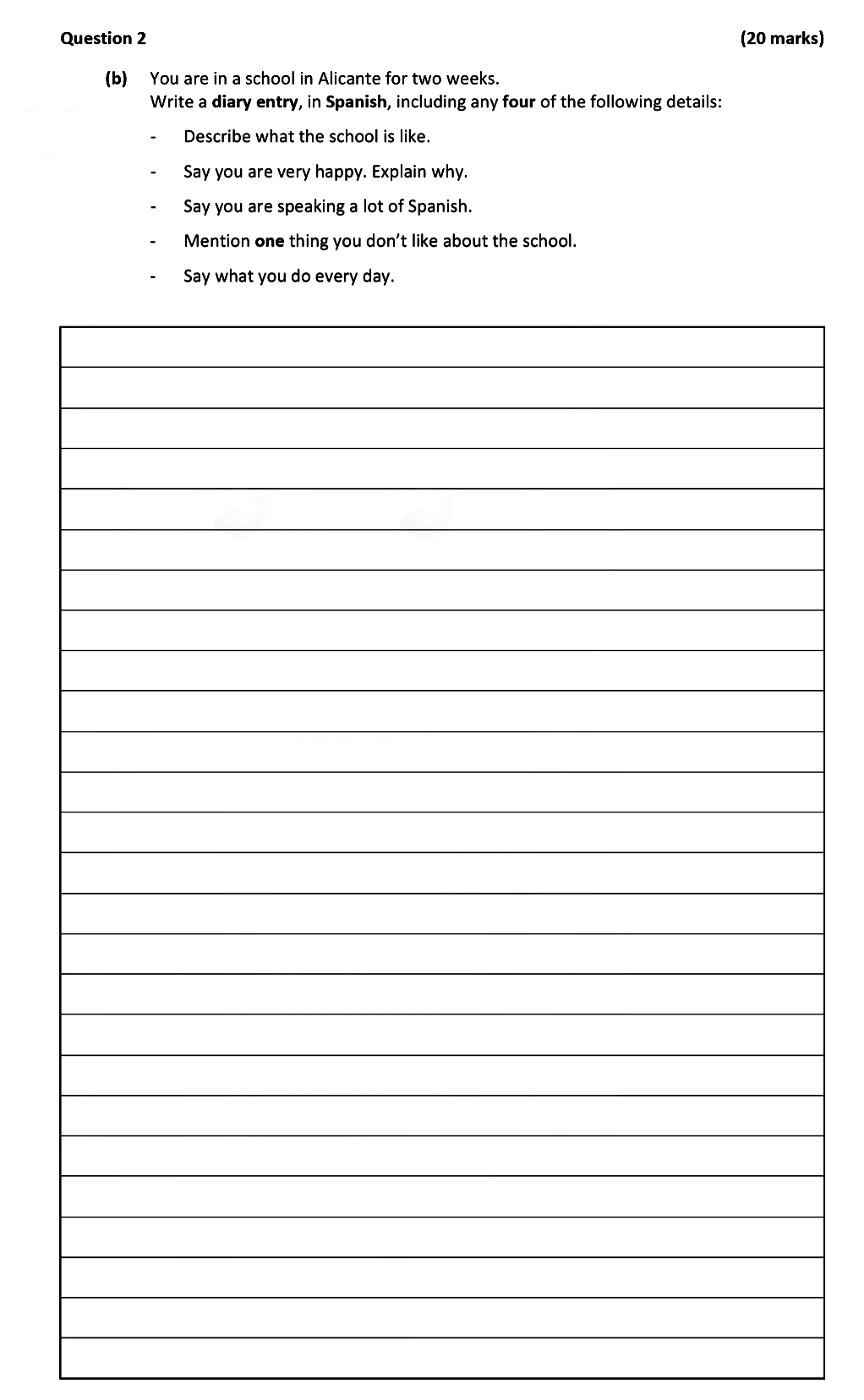 You-are-in-a-school-in-Alicante-for-two-weeks-Leaving Cert Spanish-Question 2(b)-2021.png