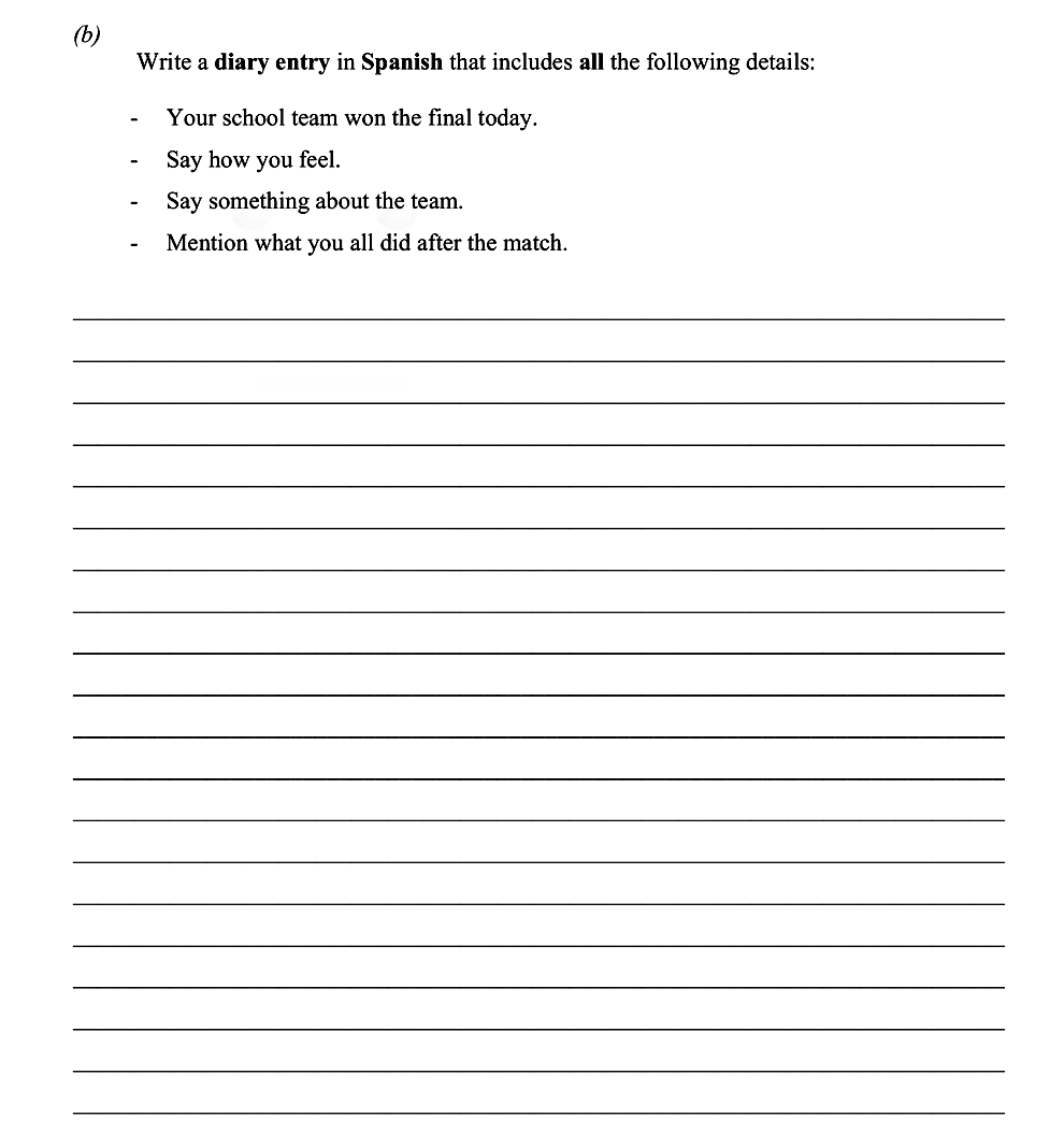 Write-a-diary-entry-in-Spanish-that-includes-all-the-following-details:----Your-school-team-won-the-final-today-Leaving Cert Spanish-Question 2(b)-2016.png