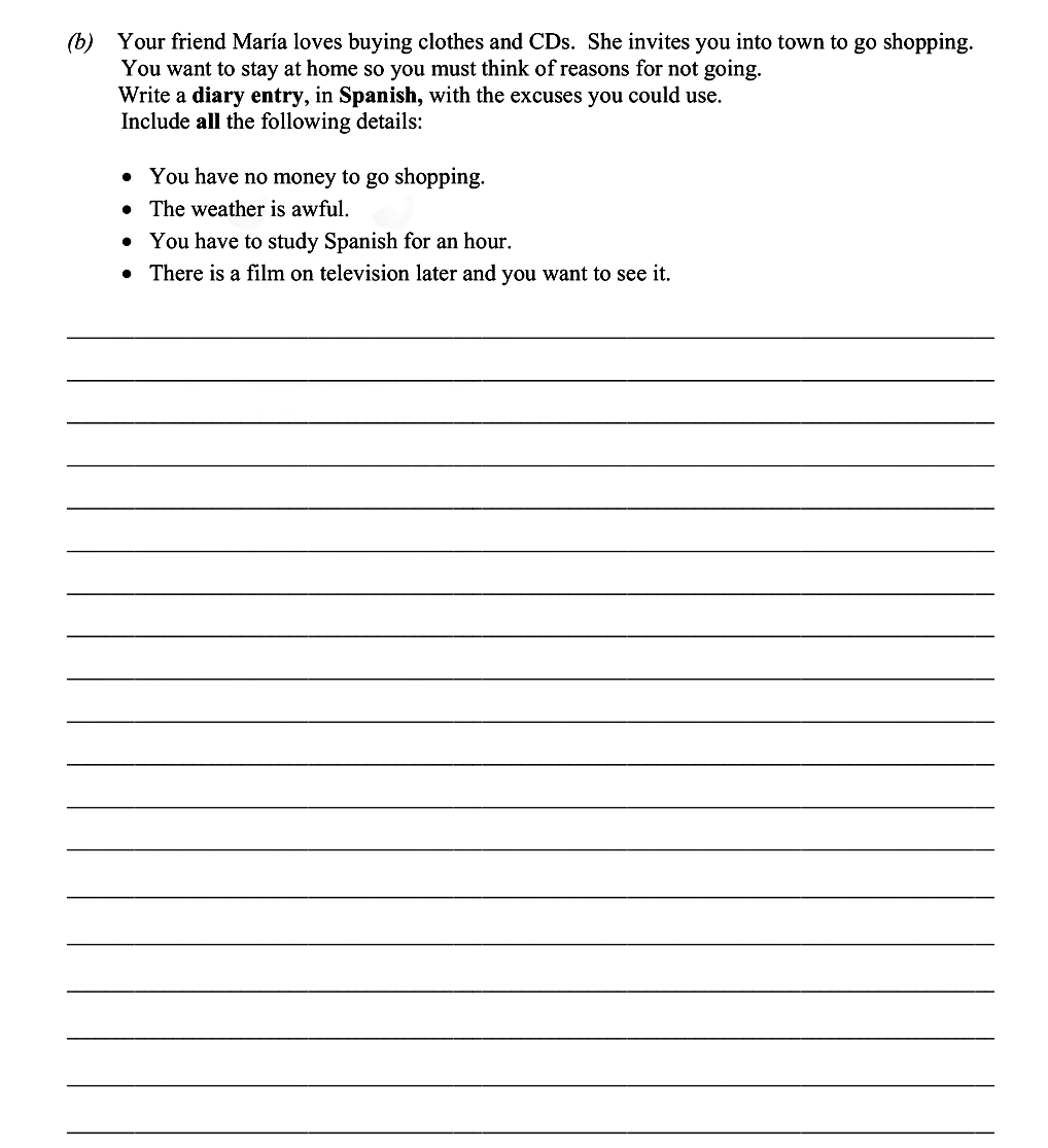Your-friend-Maria-loves-buying-clothes-and-CDs-Leaving Cert Spanish-Question b-2012.png