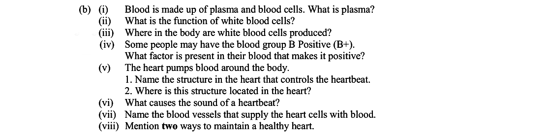 Blood-is-made-up-of-plasma-and-blood-cells-Leaving Cert Biology-Question 14 (b)-2013.png