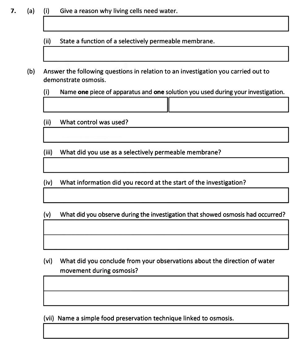 7.-(a)-(i)-Give-a-reason-why-living-cells-need-water-Leaving Cert Biology-Question 7-2020.png
