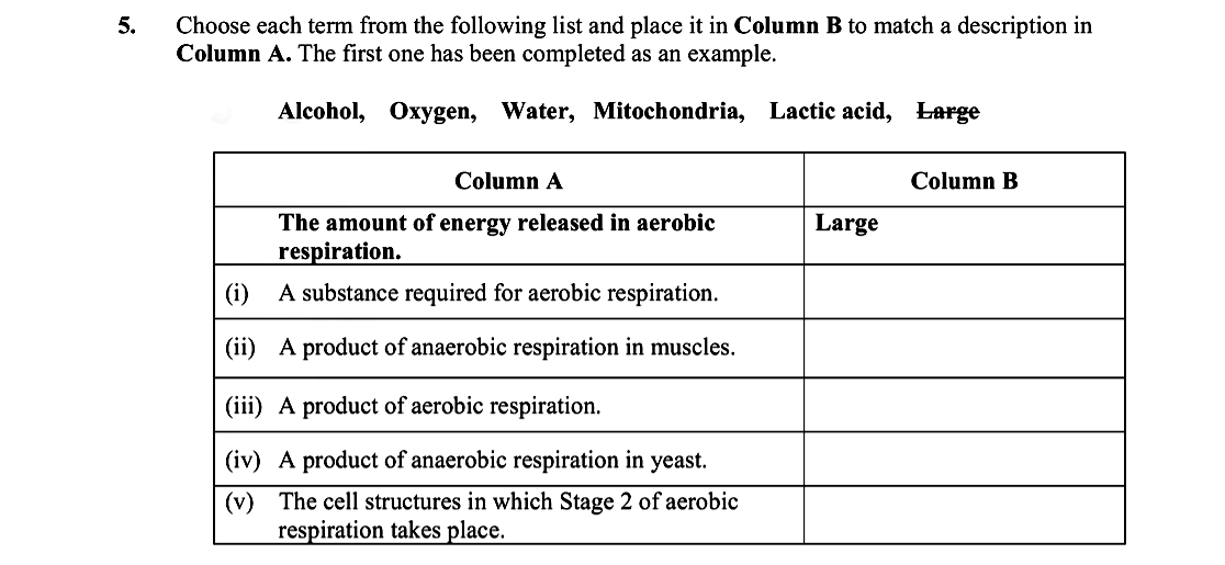 Choose-each-term-from-the-following-list-and-place-it-in-Column-B-to-match-a-description-in-Column-A-Leaving Cert Biology-Question 5-2011.png