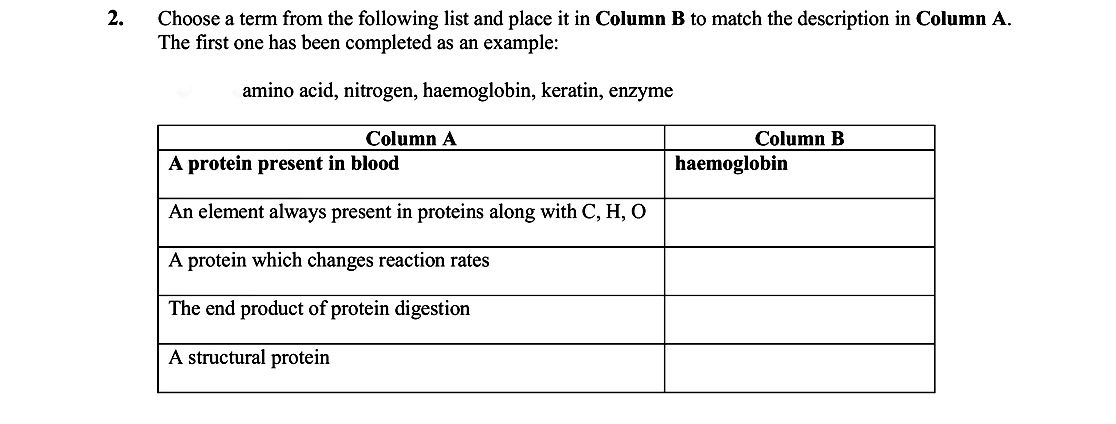 Choose-a-term-from-the-following-list-and-place-it-in-Column-B-to-match-the-description-in-Column-A-Leaving Cert Biology-Question 2-2008.png