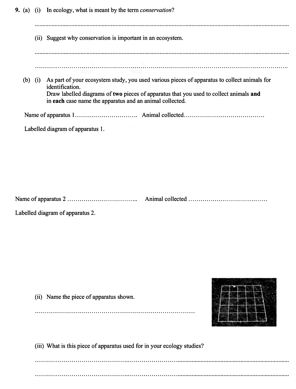 9.-(a)-(i)-In-ecology,-what-is-meant-by-the-term-conservation?-----(ii)-Suggest-why-conservation-is-important-in-an-ecosystem-Leaving Cert Biology-Question 9-2013.png