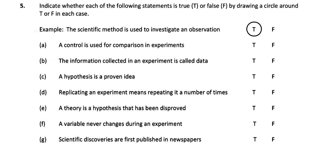 Indicate-whether-each-of-the-following-statements-is-true-(T)-or-false-(F)-by-drawing-a-circle-around-T-or-F-in-each-case-Leaving Cert Biology-Question 5-2018.png