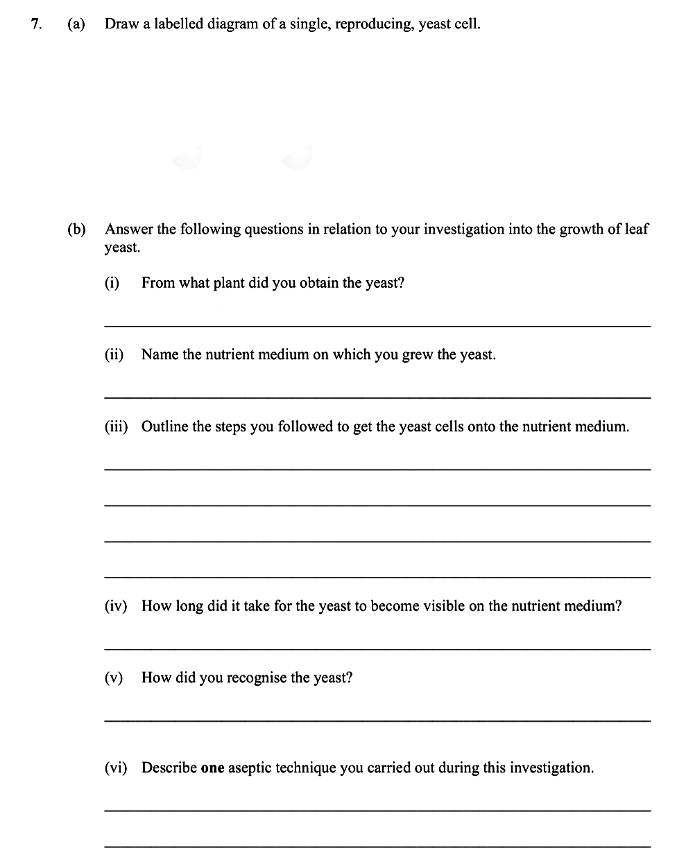 Draw-a-labelled-diagram-of-a-single,-reproducing,-yeast-cell-Leaving Cert Biology-Question 7-2011.png