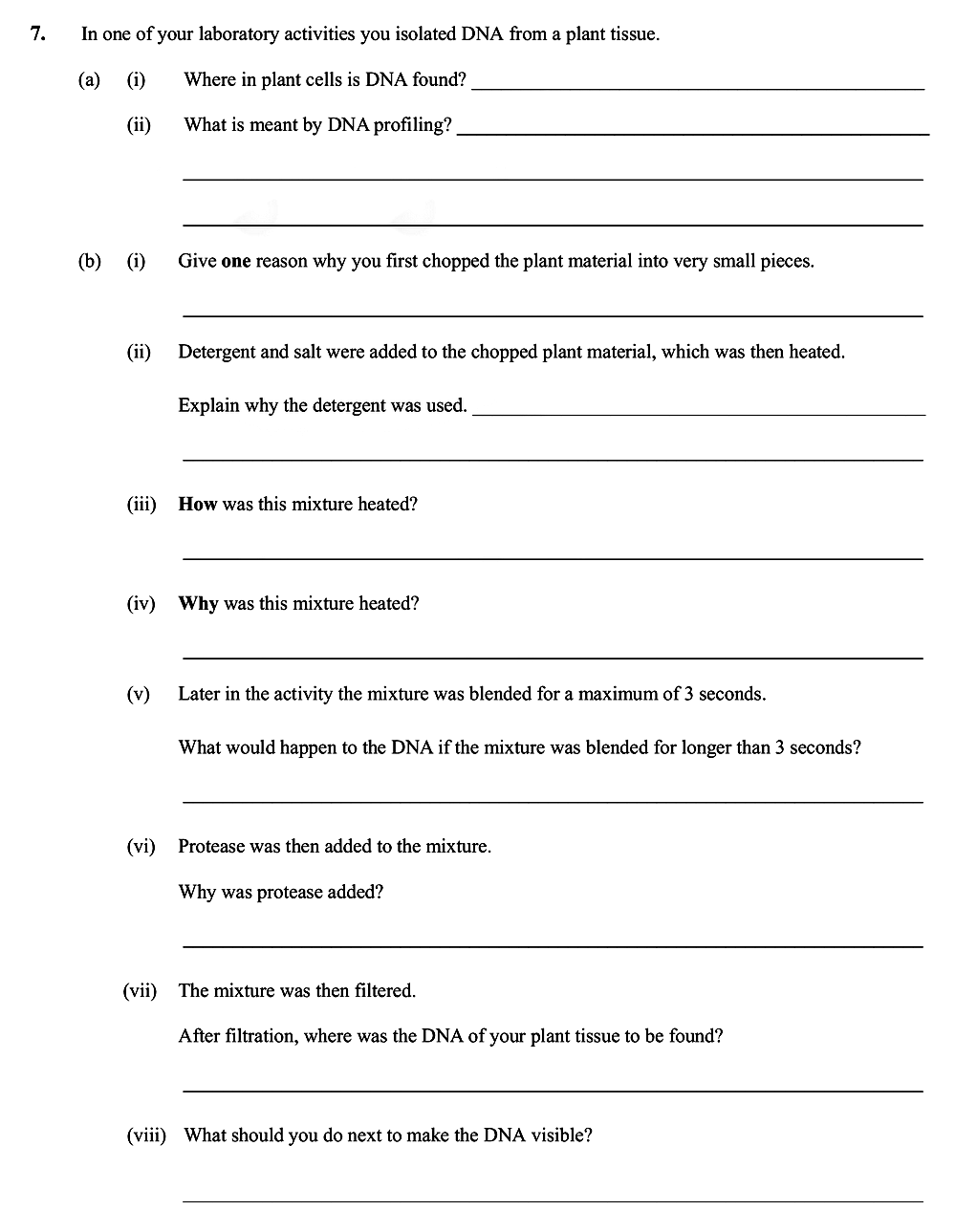 In-one-of-your-laboratory-activities-you-isolated-DNA-from-a-plant-tissue-Leaving Cert Biology-Question 7-2010.png