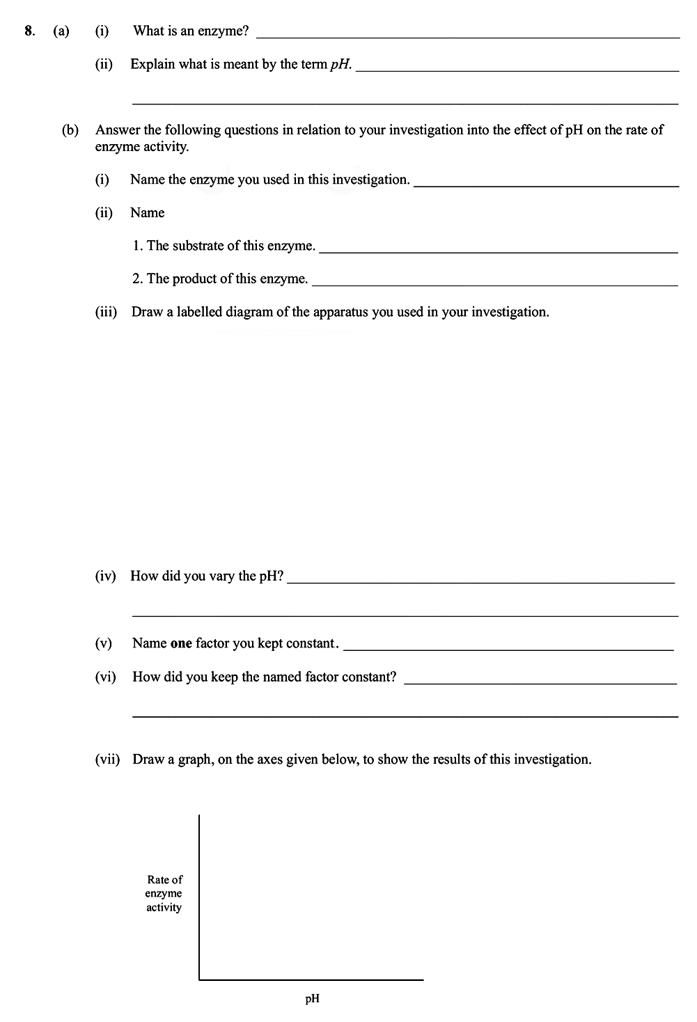 (a)-(i)-What-is-an-enzyme?---A-biological-catalyst-that-speeds-up-a-chemical-reaction-without-being-consumed-in-the-process-Leaving Cert Biology-Question 8-2010.png
