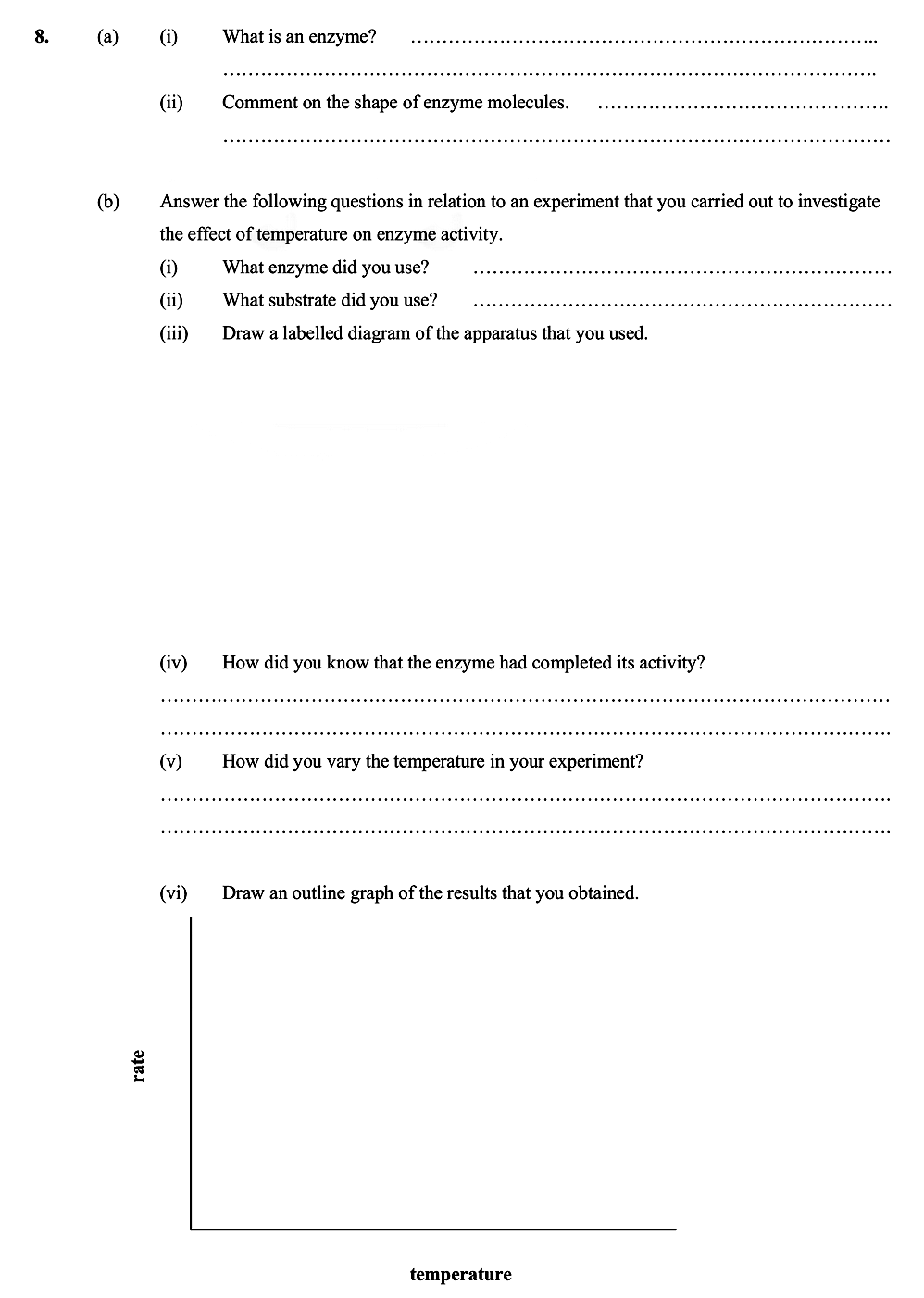 (a)-(i)-What-is-an-enzyme?---An-enzyme-is-a-biological-catalyst-that-accelerates-chemical-reactions-in-living-organisms-Leaving Cert Biology-Question 8-2005.png