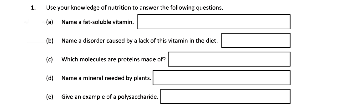 Use-your-knowledge-of-nutrition-to-answer-the-following-questions-Leaving Cert Biology-Question 1-2019.png