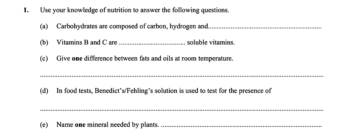 Use-your-knowledge-of-nutrition-to-answer-the-following-questions-Leaving Cert Biology-Question 1-2015.png