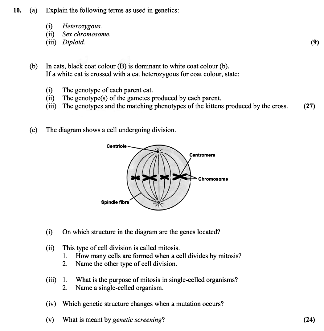 10.-Explain-the-following-terms-as-used-in-genetics:--(i)-Heterozygous-Leaving Cert Biology-Question 10-2014.png