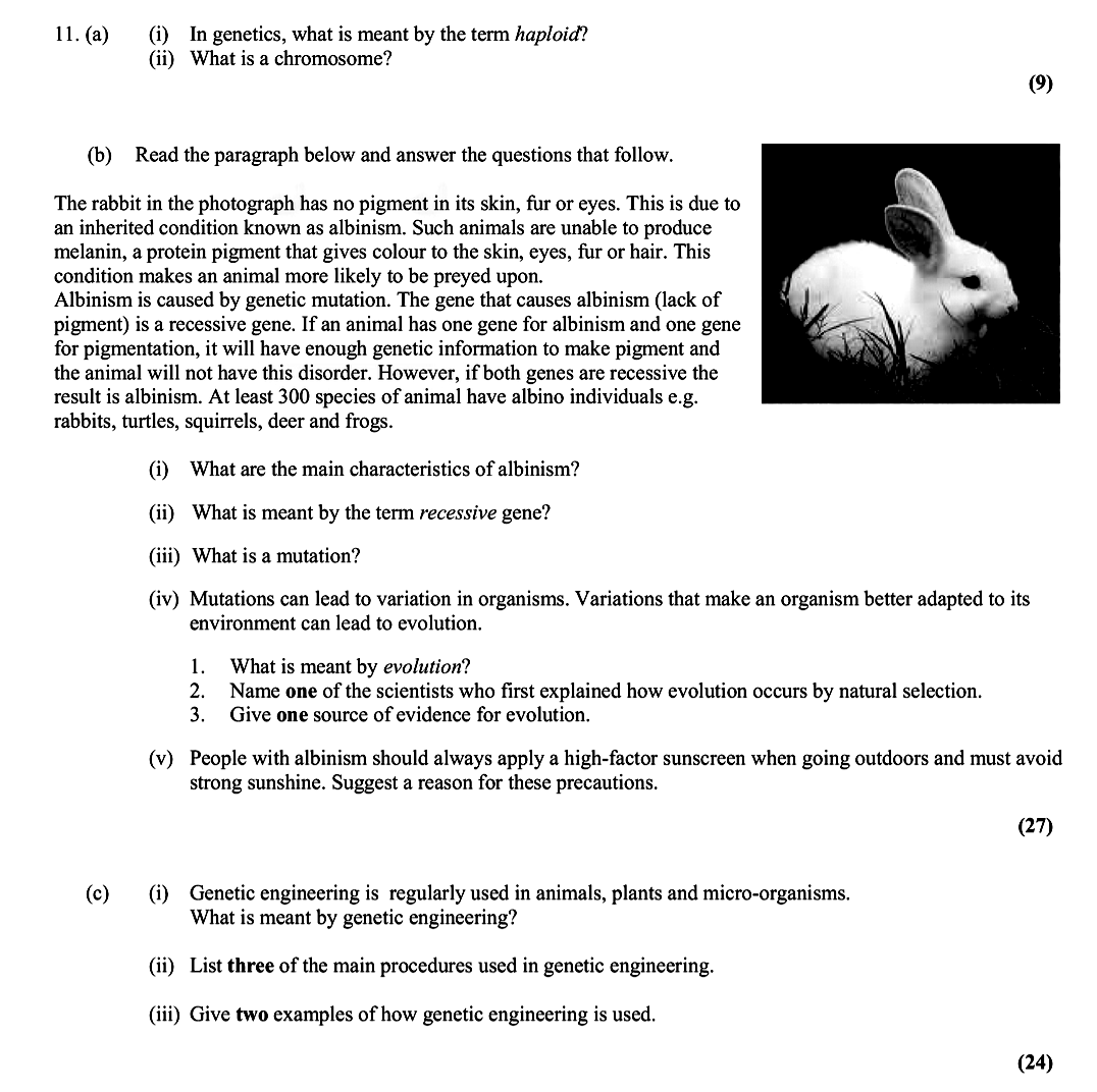 (a)-(i)-In-genetics,-what-is-meant-by-the-term-haploid?--(ii)-What-is-a-chromosome?--(b)-Read-the-paragraph-below-and-answer-the-questions-that-follow-Leaving Cert Biology-Question 11-2012.png