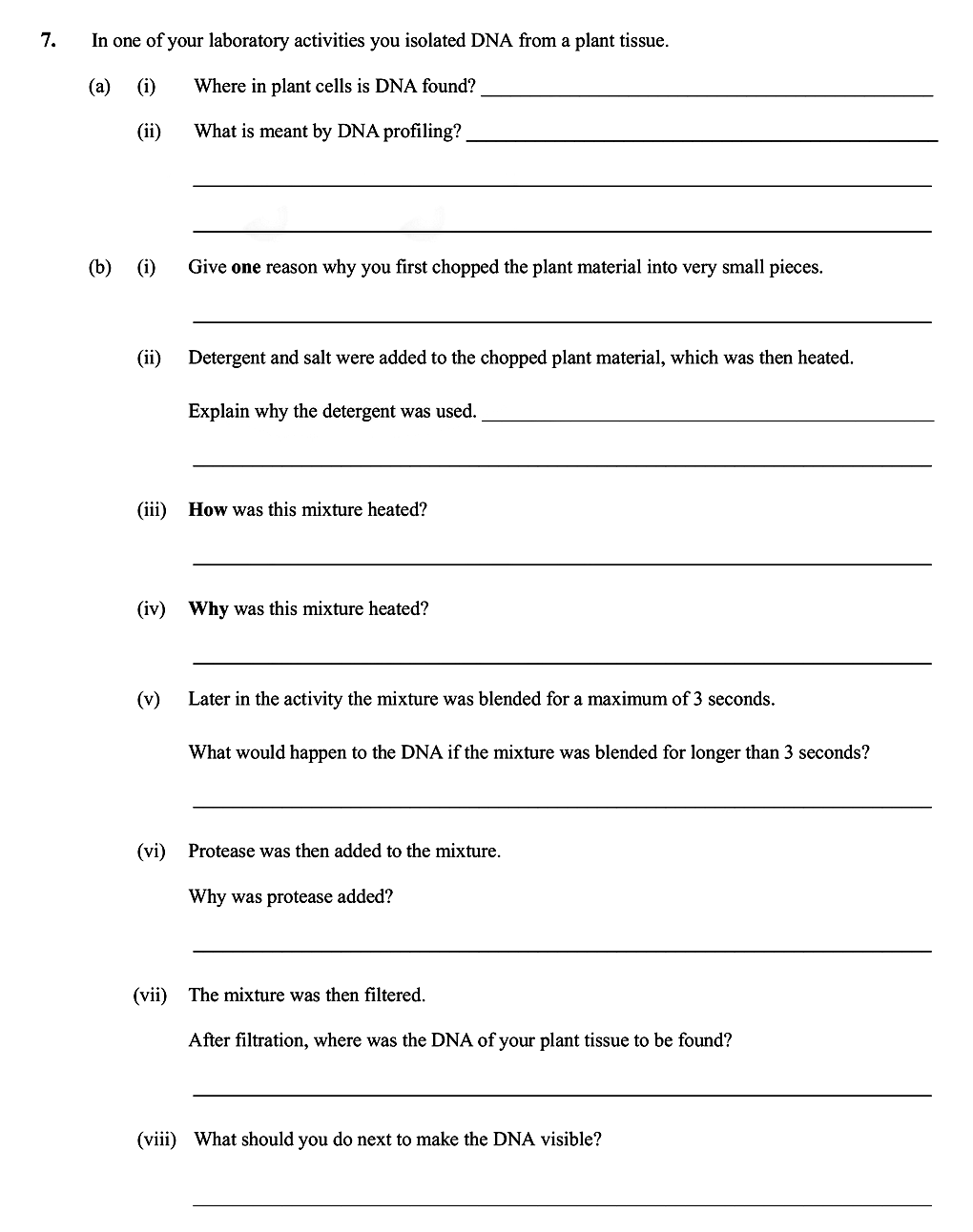 In-one-of-your-laboratory-activities-you-isolated-DNA-from-a-plant-tissue-Leaving Cert Biology-Question 7-2010.png