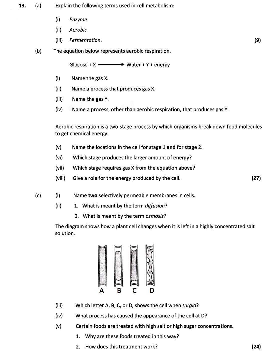 Explain-the-following-terms-used-in-cell-metabolism:--(i)-Enzyme--(ii)-Aerobic--(iii)-Fermentation-Leaving Cert Biology-Question 13-2019.png