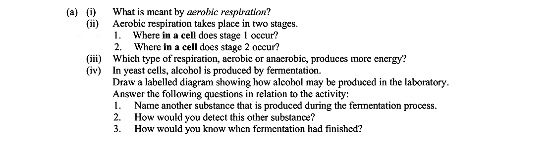 a)-(i)-What-is-meant-by-aerobic-respiration?-(ii)-Aerobic-respiration-takes-place-in-two-stages-Leaving Cert Biology-Question 14-2012.png