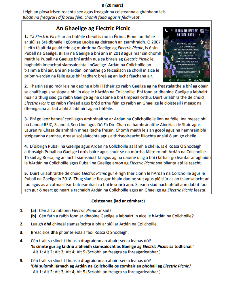 An-Ghaeilge-ag-Electric-Picnic--1-Junior Cycle Irish-Question B-2019.png
